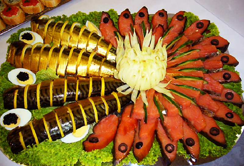 Рыбная тарелка. Подборка оригинальной подачи рыбы и морепродуктов на праздничный стол - фото 19