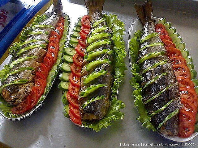 Рыбная тарелка. Подборка оригинальной подачи рыбы и морепродуктов на праздничный стол - фото 4