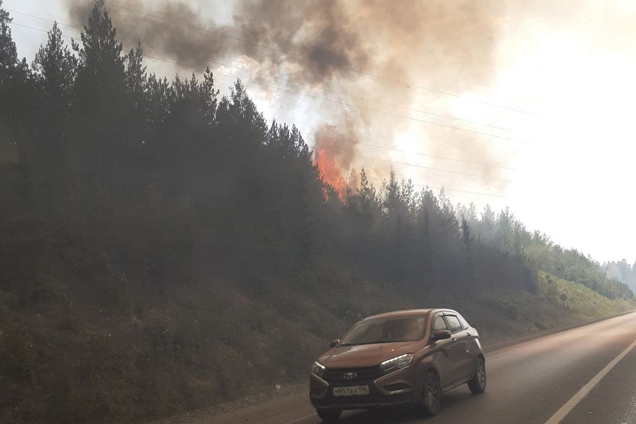Лесной пожар у горы Волчихи, расположенной возле городов Ревда и Первоуральск - фото 6
