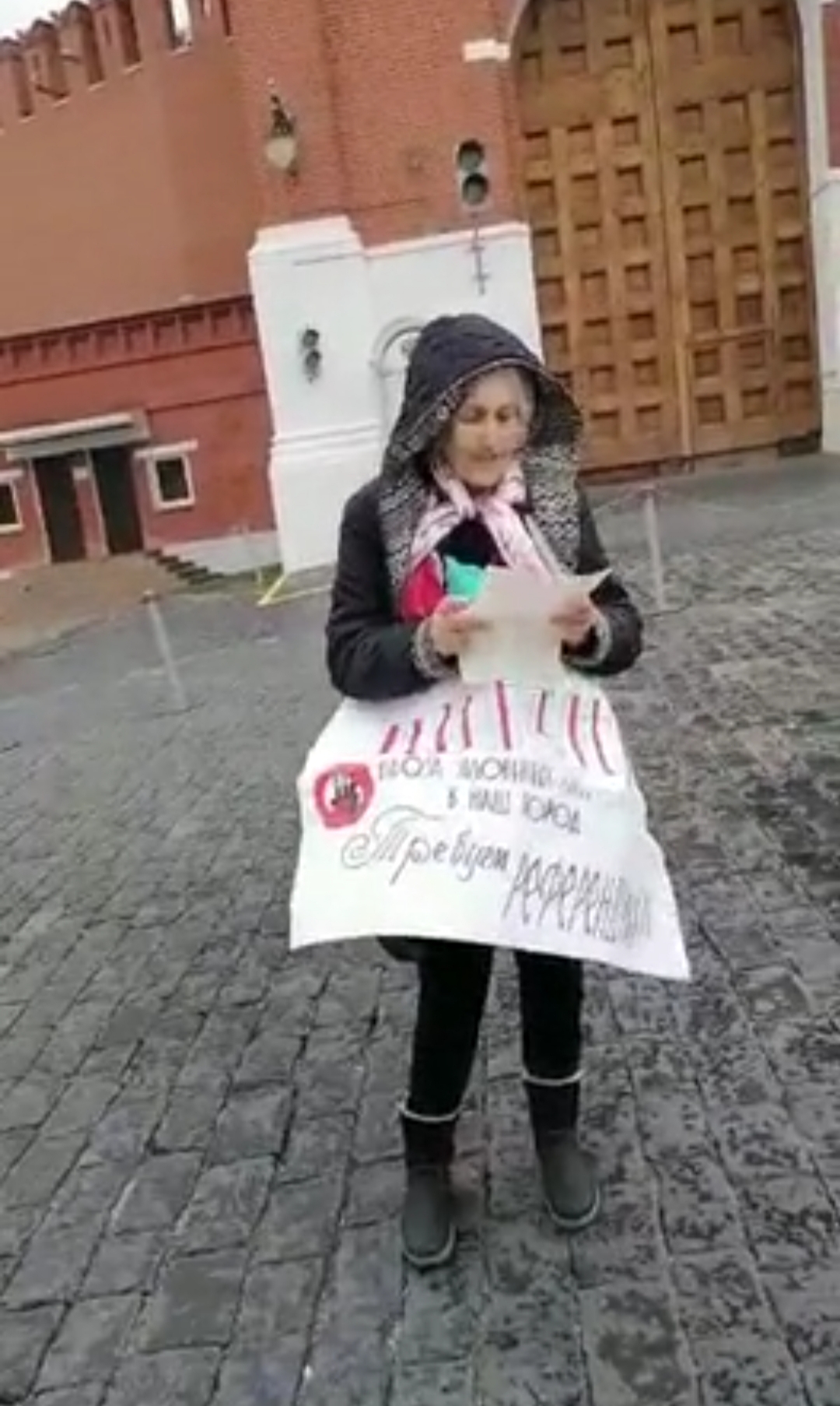 Усолье-Сибирское выставило одиночный пикет вблизи Кремля против экоцида - фото 1
