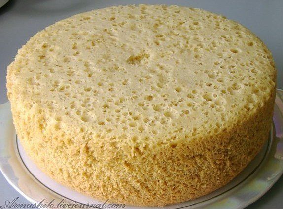  Высокий, нежный бисквит для торта (без духовки) - фото 1