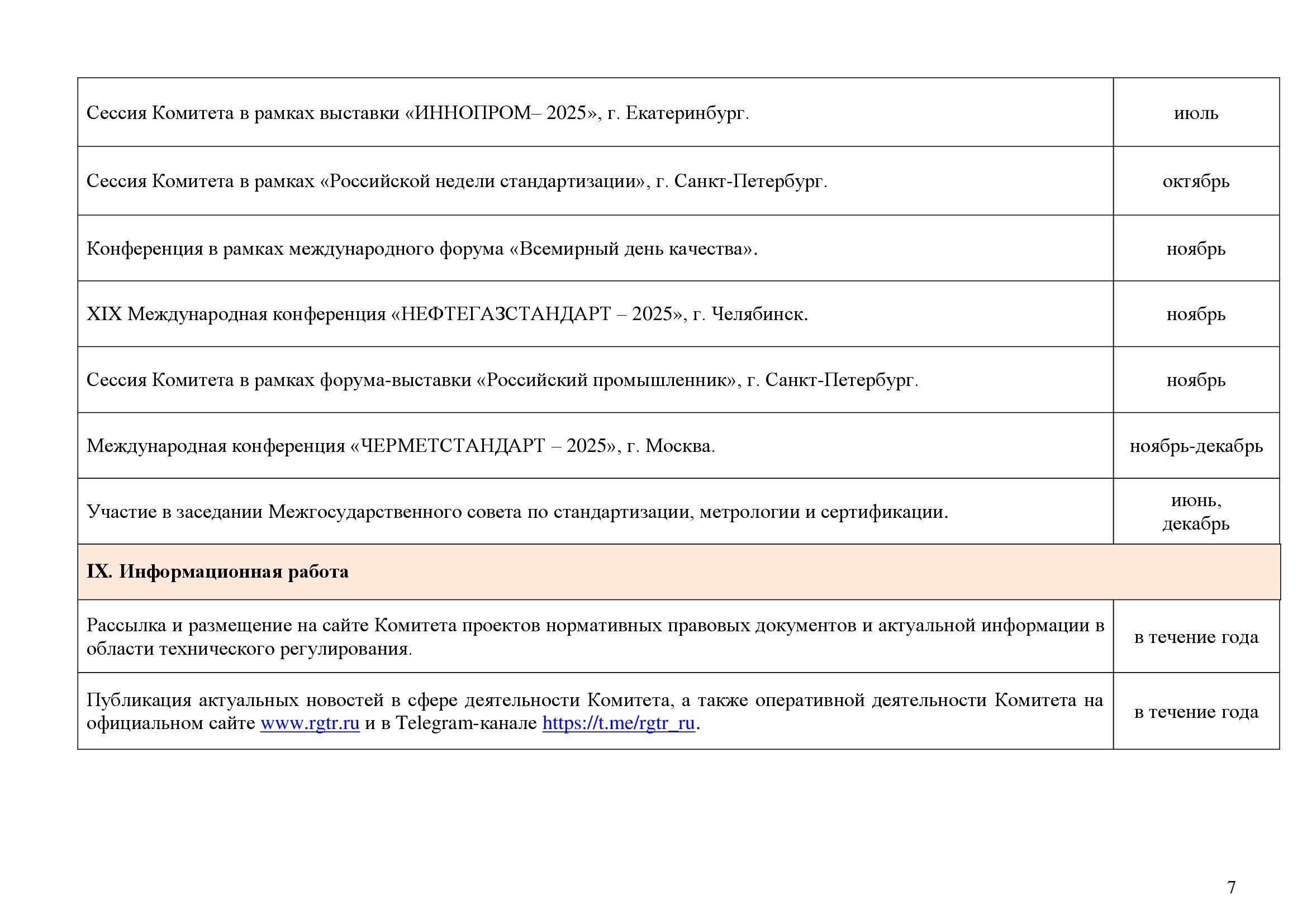 ПЛАН работы Комитета РСПП по техническому регулированию на 2025 года - фото 8