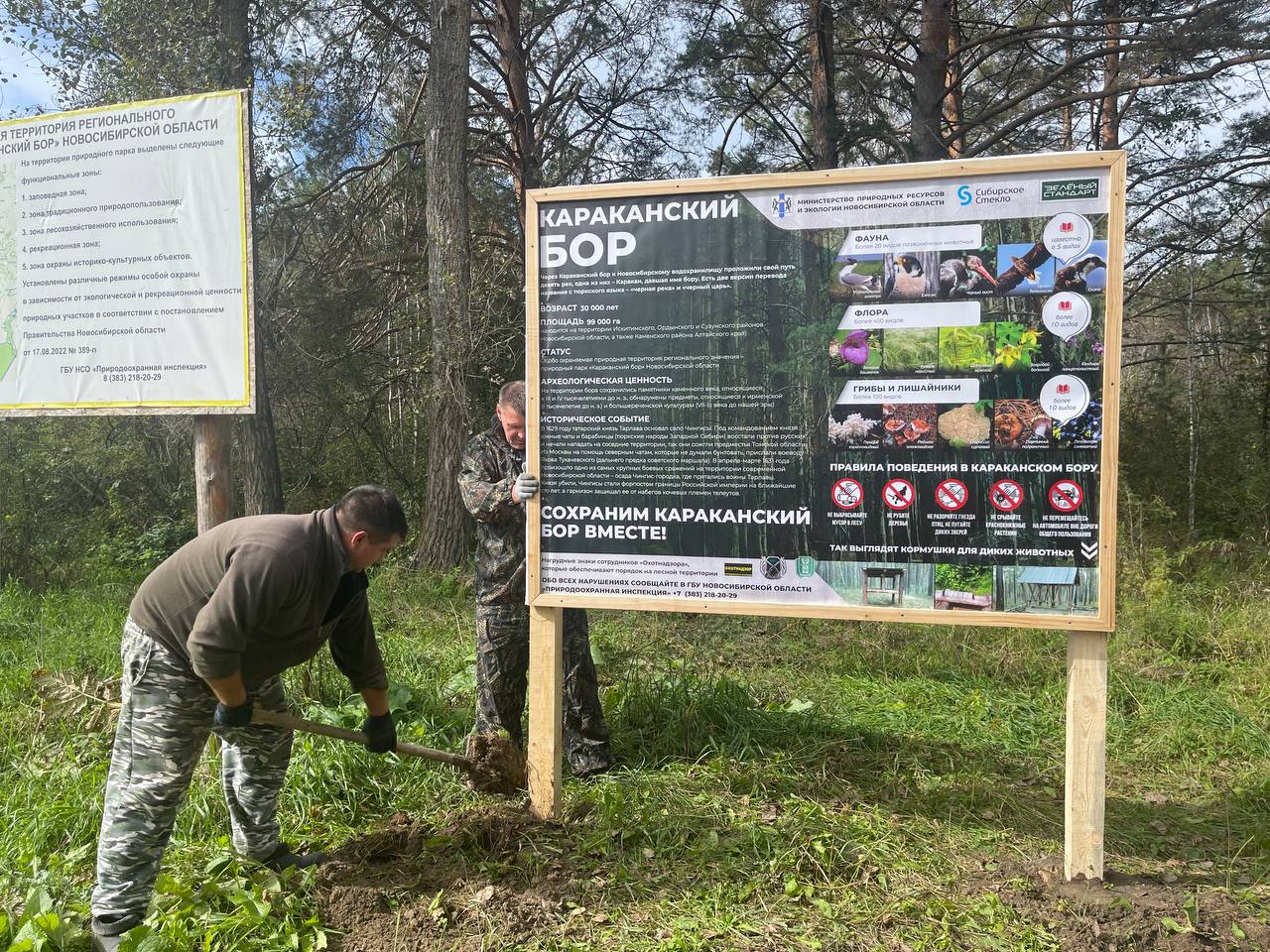 При поддержке «Сибстекла» в Караканскому бору устанавливают таблички-указатели    - фото 3