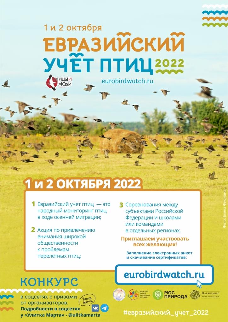 Специалисты Мосприроды вместе с волонтерами проведут «Евразийский учет птиц – 2022» - фото 1