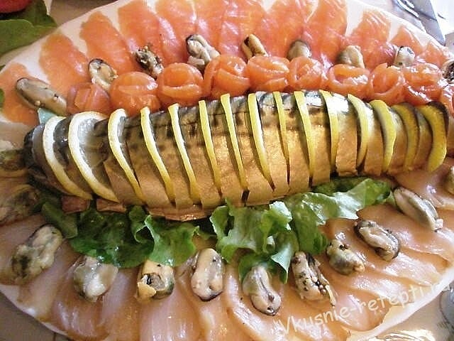 Рыбная тарелка. Подборка оригинальной подачи рыбы и морепродуктов на праздничный стол - фото 6