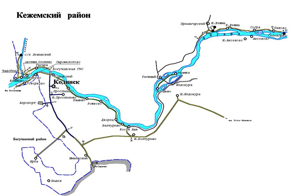 Карта кежемского района