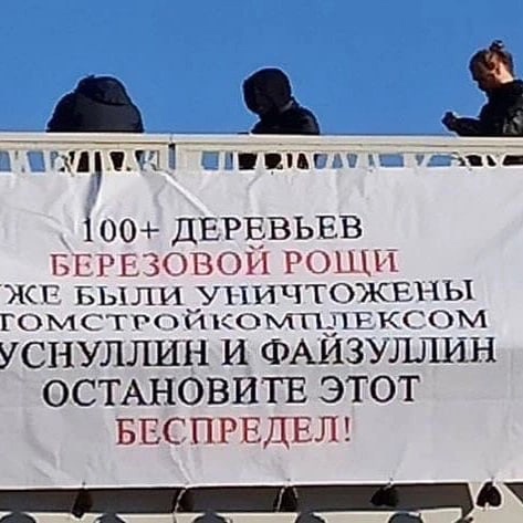 Защитники Березовой рощи в Екатеринбурге провели пикет и перформанс возле горадминистрации - фото 2