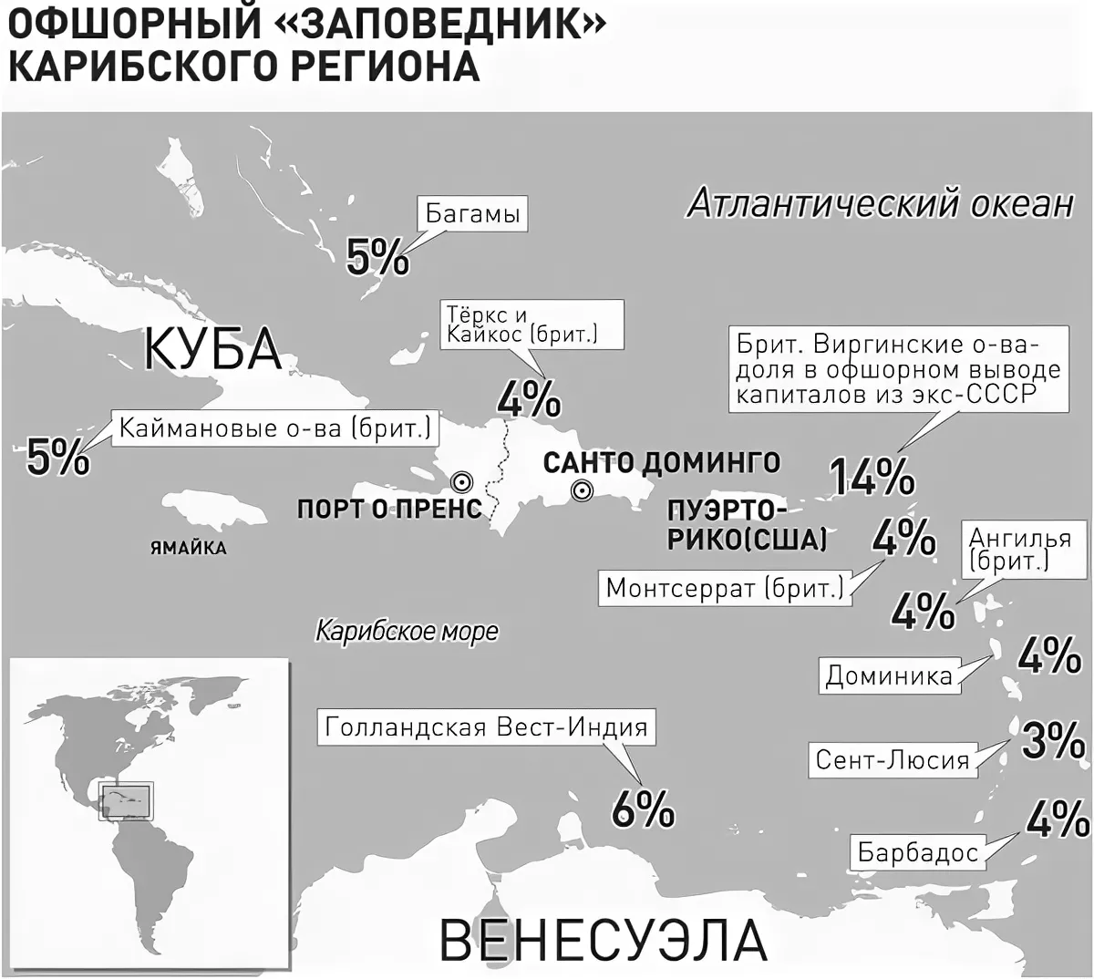 Оффшорные зоны мира карта