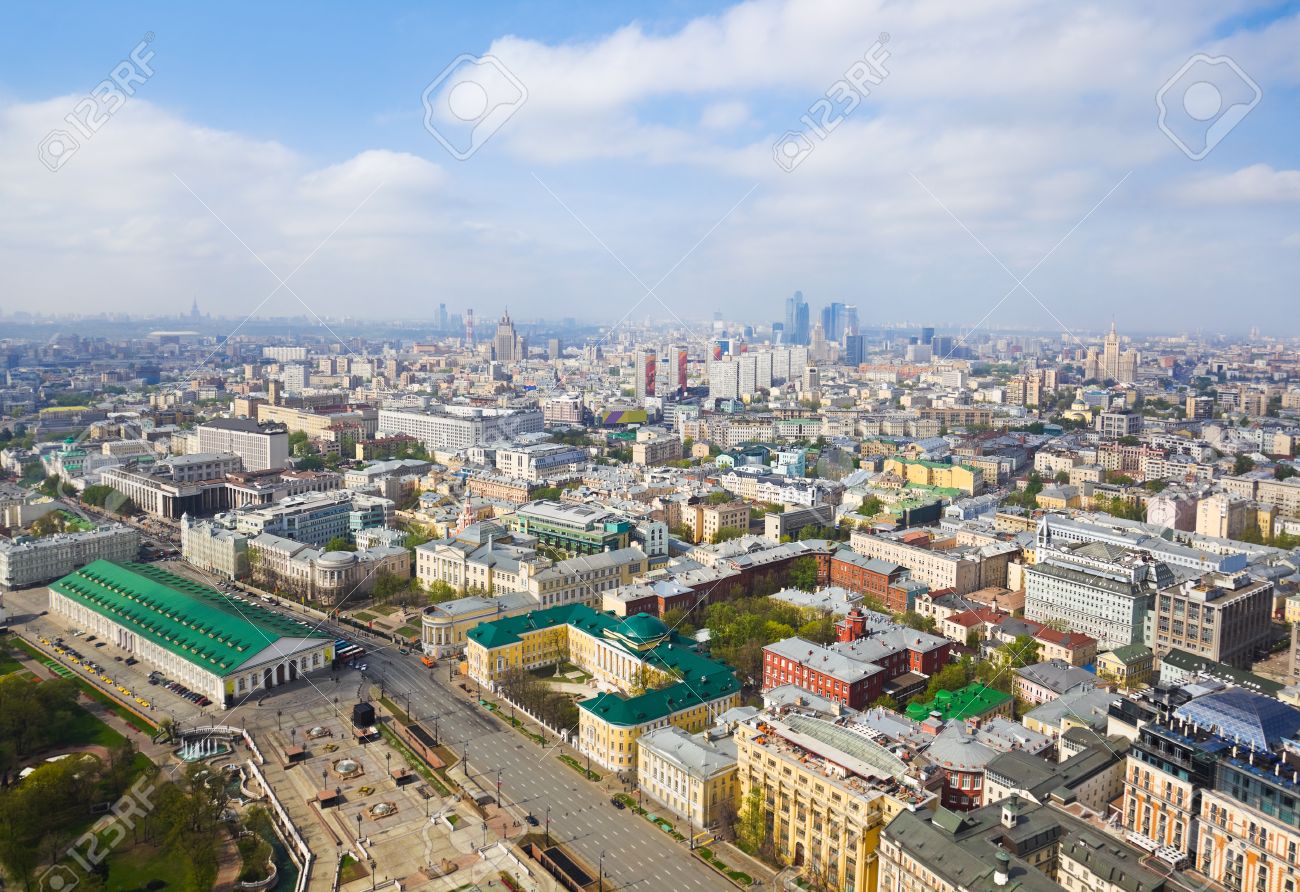 12322522-Centre-of-Moscow-Russia-aerial-view-Stock-Photo