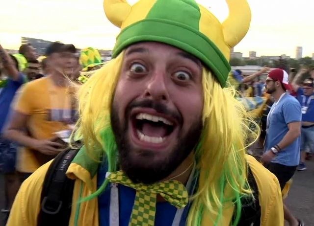 Enthusiastic fans of Brazil