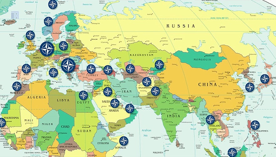 Карта расположения американских военных баз в мире