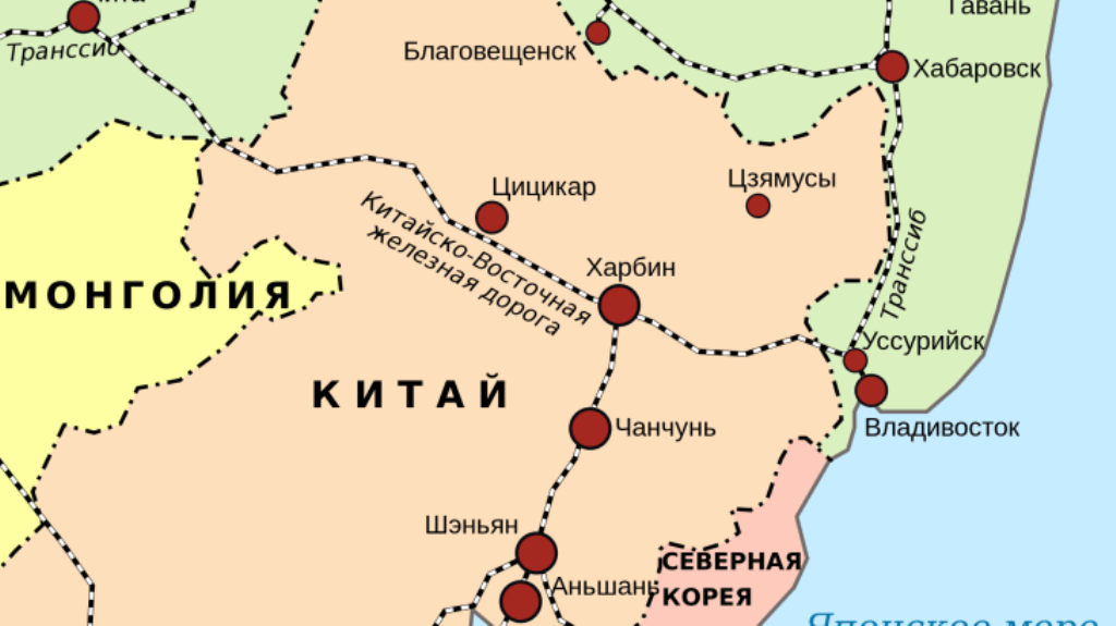 Карта маньчжурии с городами