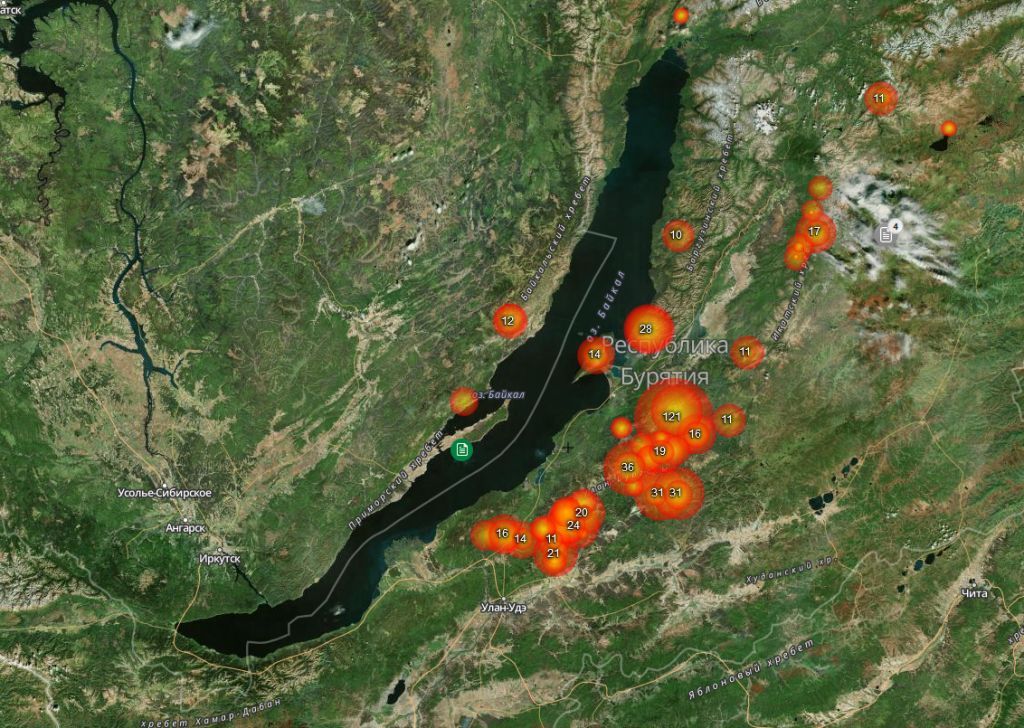 Карта пожаров в иркутской области онлайн со спутника в реальном