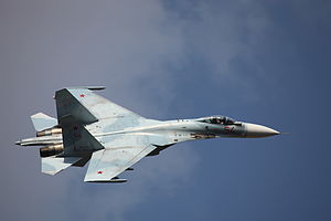 300px-Su-27SM3 in flight Celebration of the 100th anniversary of Russian Air Force