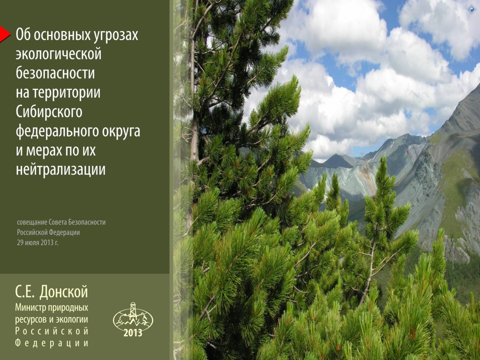 «Об основных угрозах экологической безопасности на территории Сибирского федерального округа и мерах по их нейтрализации» - фото 1