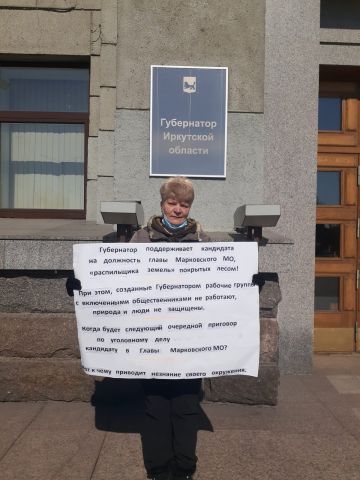Эколог Юлия Карельченко вышла с пикетом против коррупции в Иркутской области - фото 2